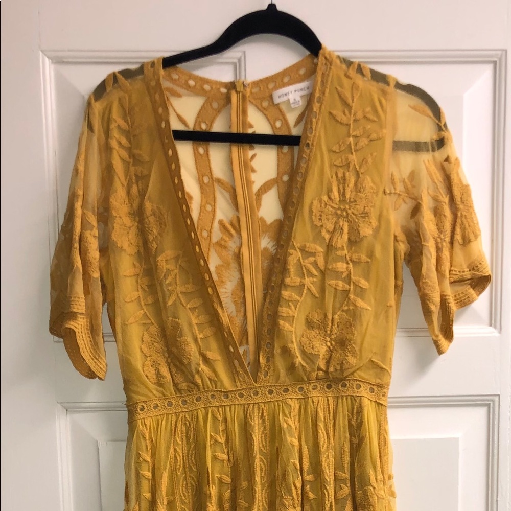 HoneyPunch Yellow Lace Dress